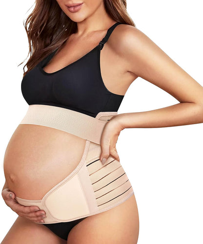 Maternity Belly Band for Pregnancy Belly Support Belt 3 in 1 Belly Brace Bands for Pregnant Women Back/Pelvic Pain Relief Care Adjustable