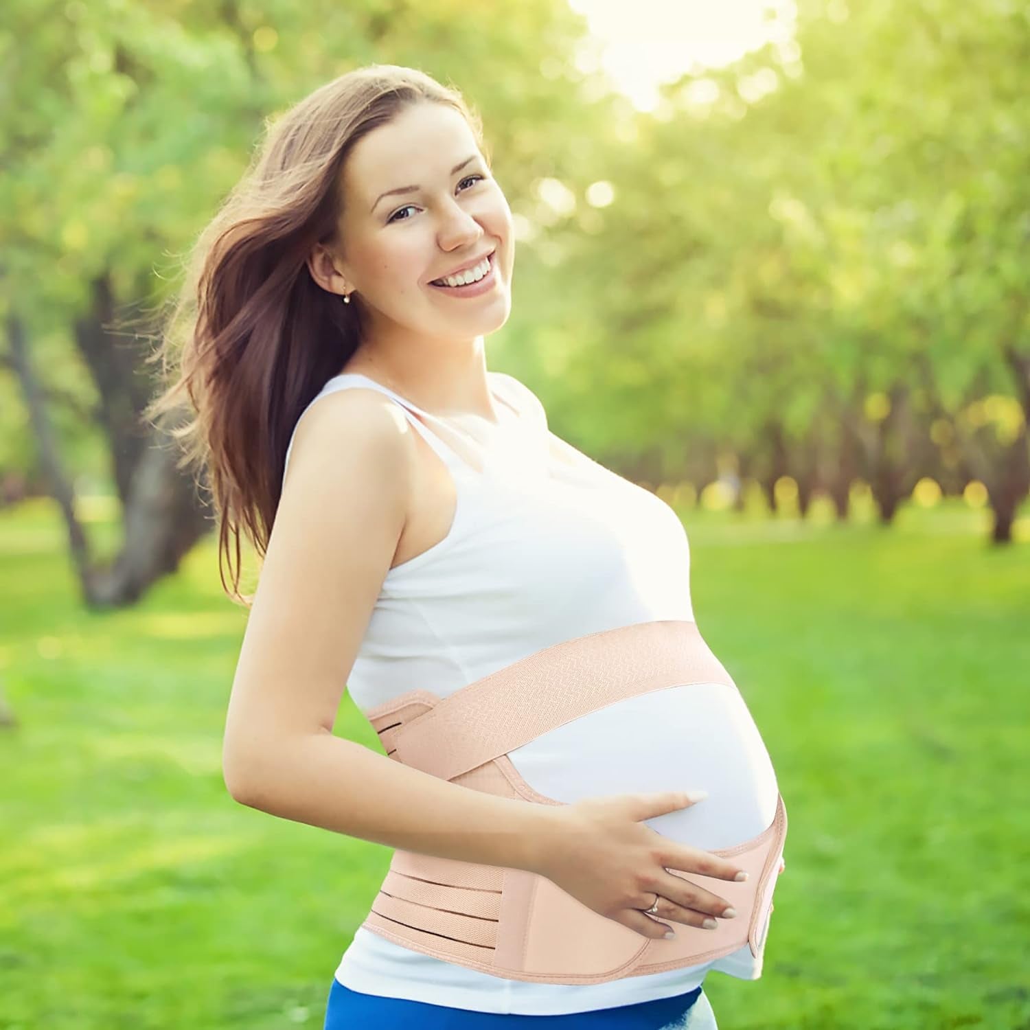 Maternity Belly Band for Pregnancy Belly Support Belt 3 in 1 Belly Brace Bands for Pregnant Women Back/Pelvic Pain Relief Care Adjustable