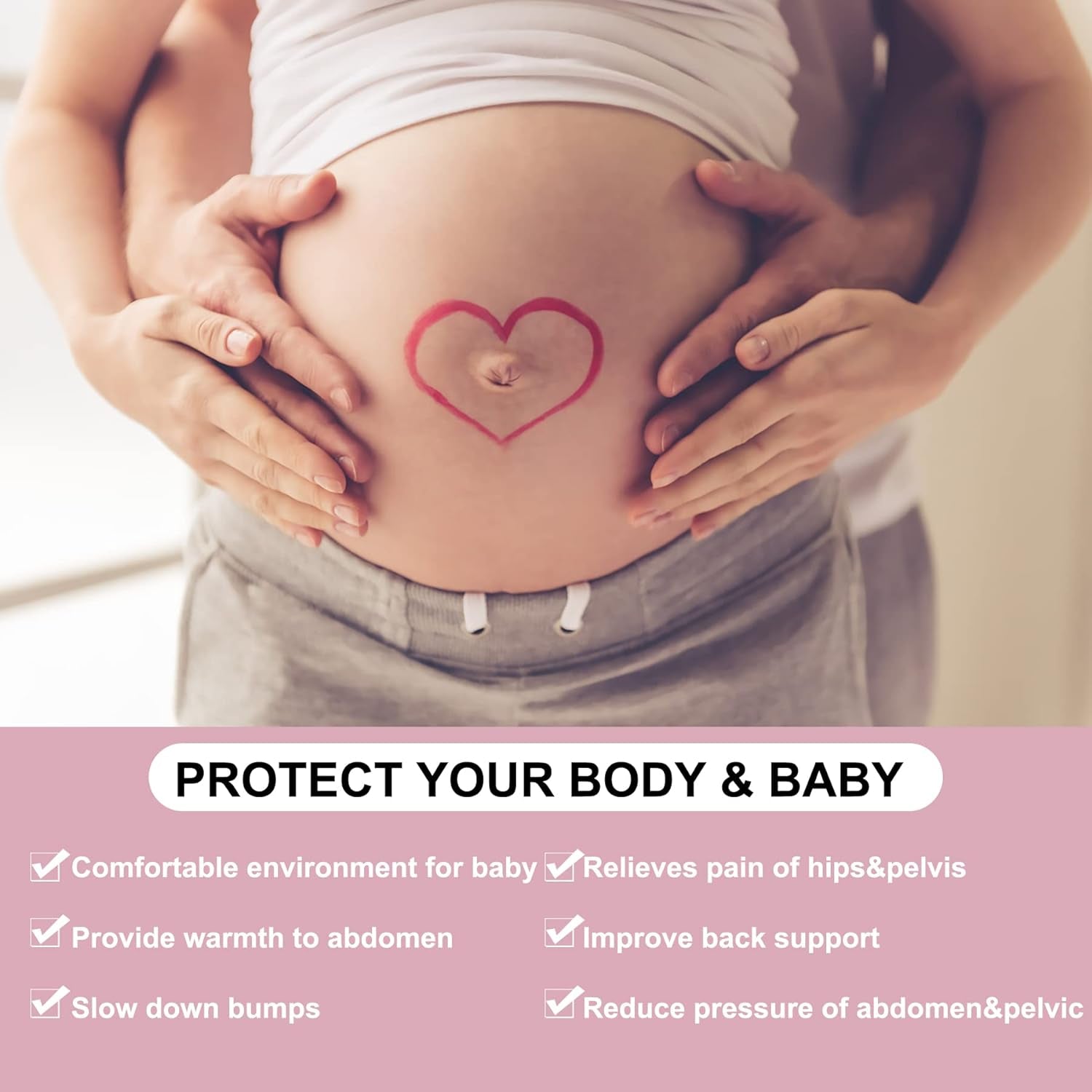 Maternity Belly Band for Pregnancy Belly Support Belt 3 in 1 Belly Brace Bands for Pregnant Women Back/Pelvic Pain Relief Care Adjustable