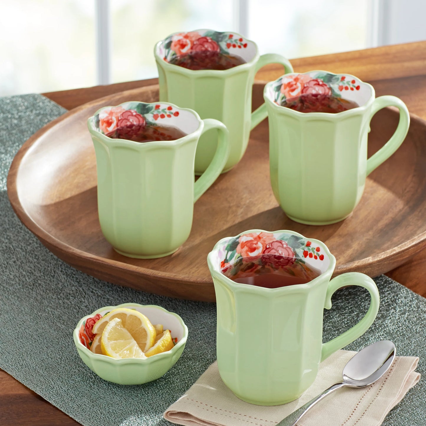 Painted Meadow 16-Ounce Ceramic Mugs, Set of 4